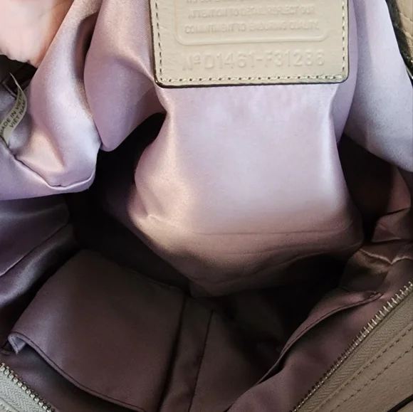 Coach Park Carrie Putty Beige Studded Rivets Tote Bag - Picture 7 of 7